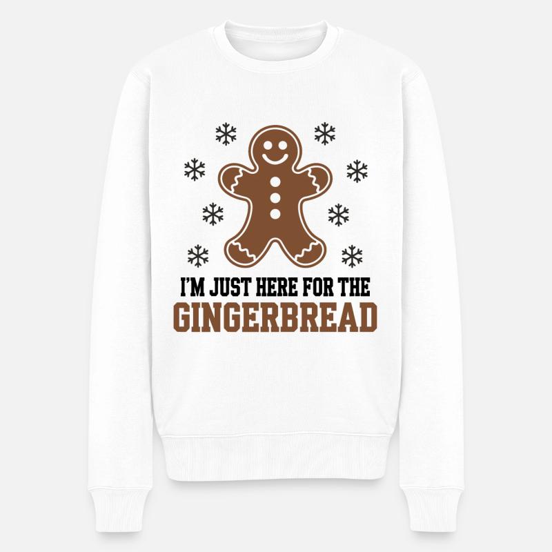 Gingerbread Lebkuchenmann Weihnachten - Männer Premium Bio Pullover - Weiß