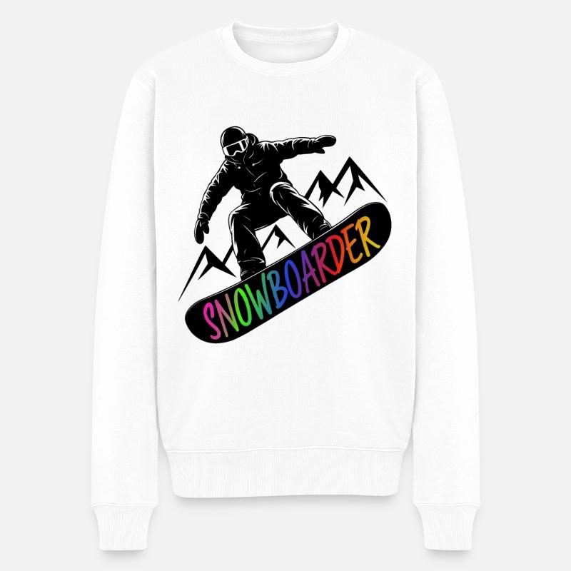 Snowboarder Snowboarden Snowboard Wintersport - Männer Premium Bio Pullover - Weiß