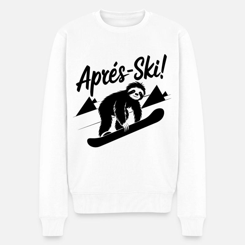 Sloth Sloth Snowboard Après-Ski - Pull Premium bio Homme - blanc