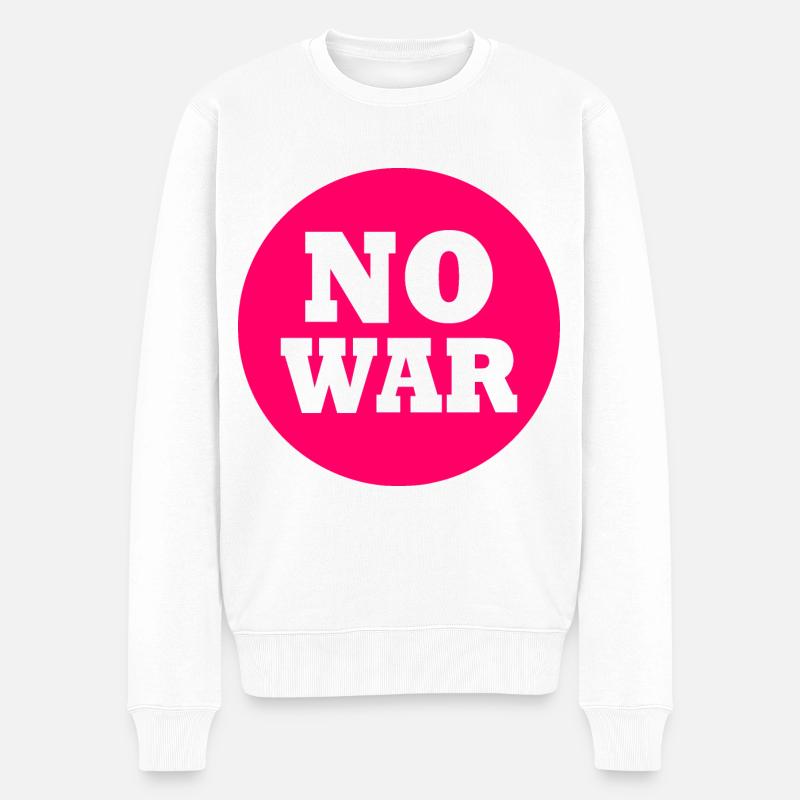 No war - Männer Premium Bio Pullover - Weiß