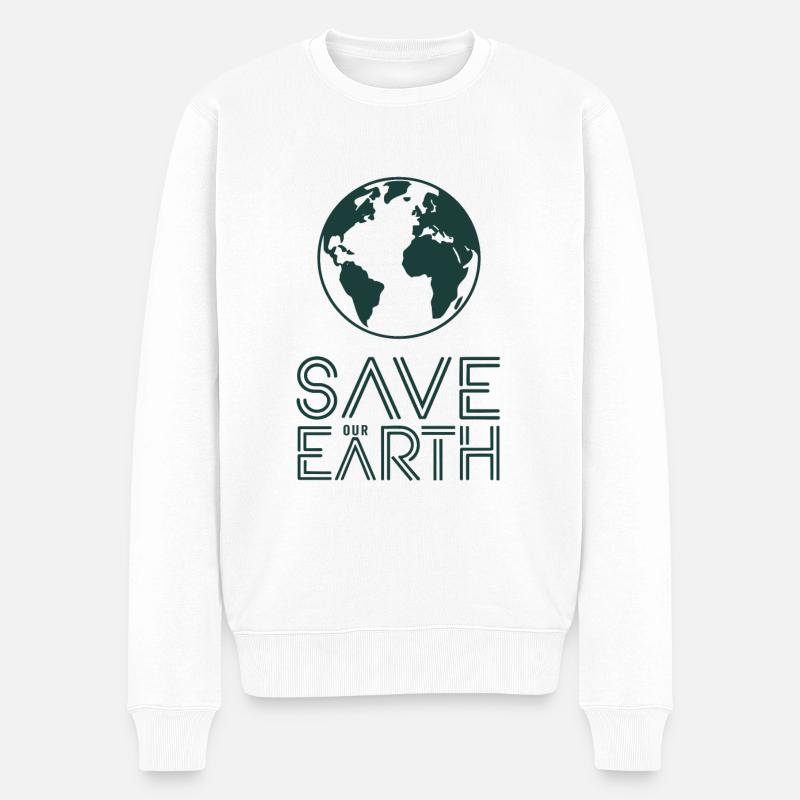 Save our Earth Erde Umweltaktivist - Männer Premium Bio Pullover - Weiß