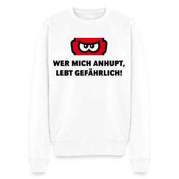 Wer Mich Anhupt, Lebt Gefährlich! (Auto / POS 3C) - Männer Premium Bio Pullover - Weiß - Vorne - Thijin (182cm)