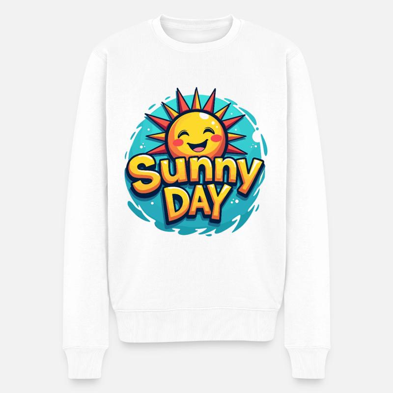 Sunny Day Sonne Sommer Urlaub - Männer Premium Bio Pullover - Weiß
