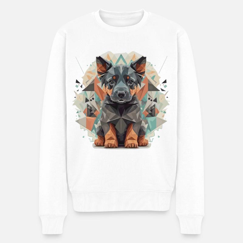 Polygon Schäferhund - Männer Premium Bio Pullover - Weiß