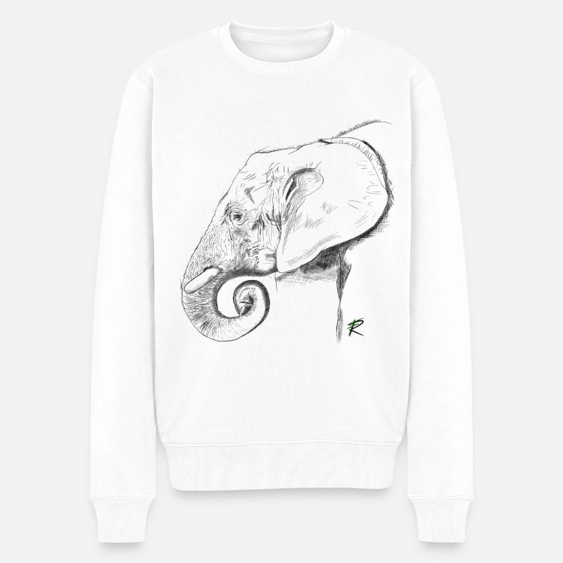 éléphant - Pull Premium bio Homme - blanc
