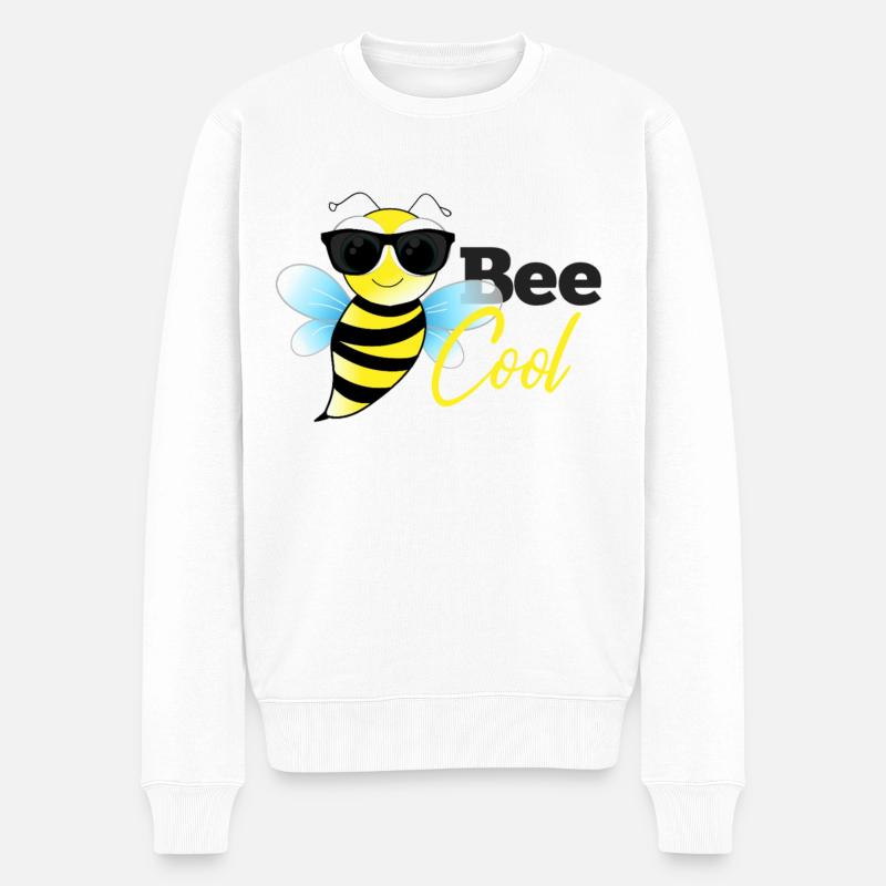 Bee Cool - Männer Premium Bio Pullover - Weiß