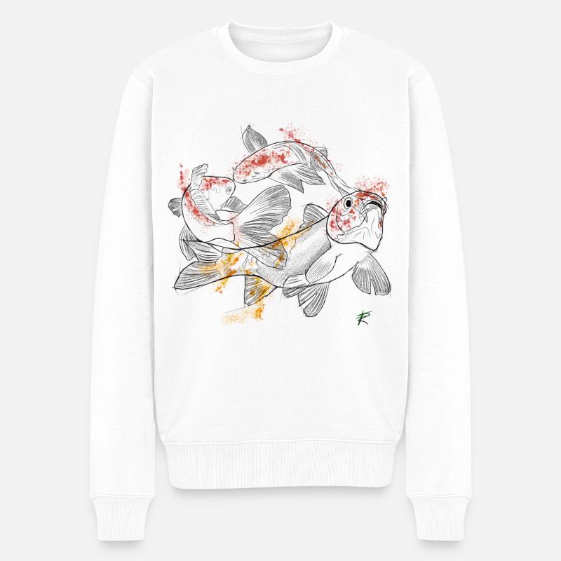 Couleur carpe koi - Pull Premium bio Homme - blanc
