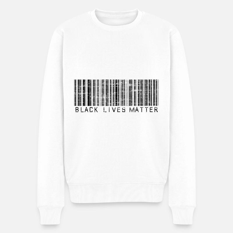 Black lives matter barcode - Pull Premium bio Homme - blanc