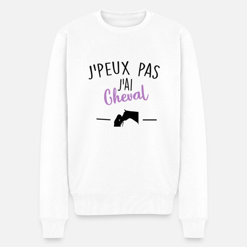 jpeux pas jai cheval - Pull Premium bio Homme - blanc