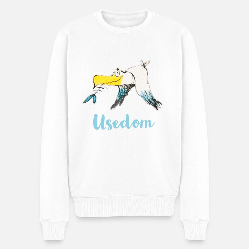 Moewe drôle d'Usedom - Pull Premium bio Homme - blanc