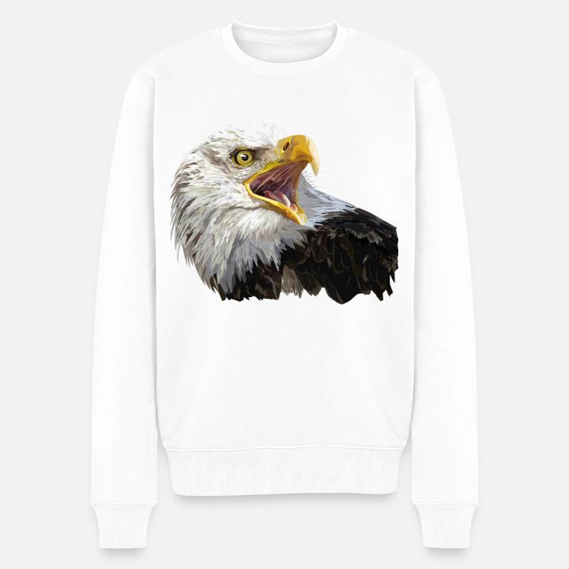 Weißkopfseeadler - Männer Premium Bio Pullover - Weiß