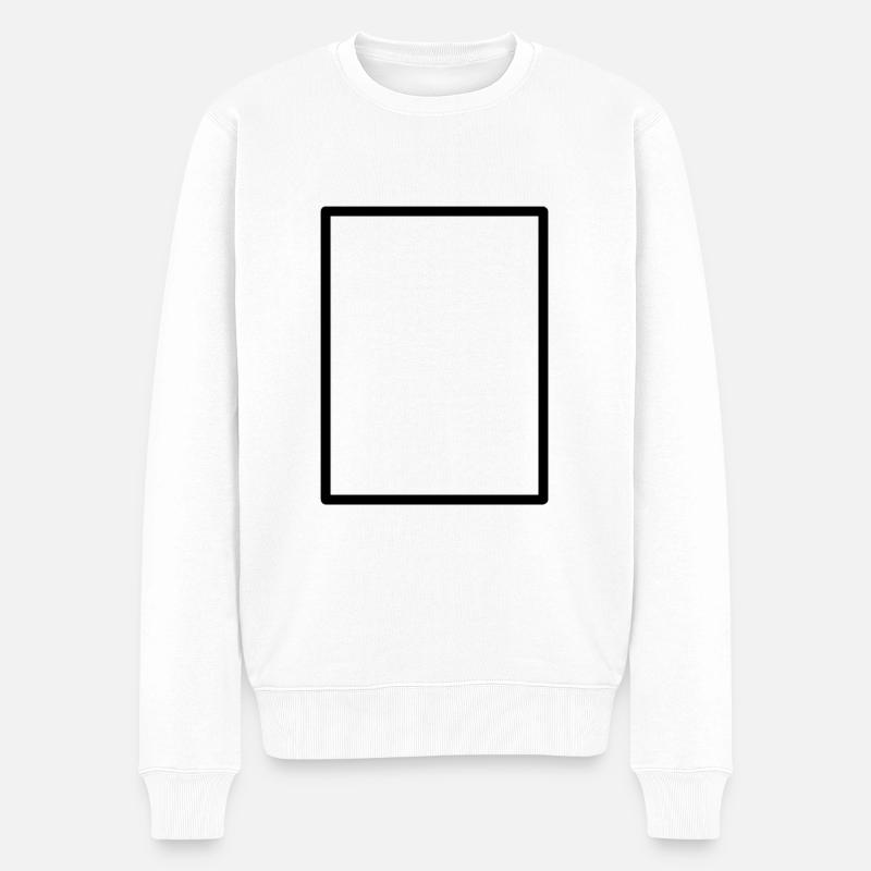 Langer Schwarzer Rahmen Deko Dekoration Geschenk - Männer Premium Bio Pullover - Weiß