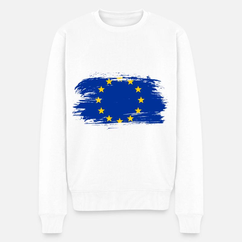 Europa Flagge - Männer Premium Bio Pullover - Weiß