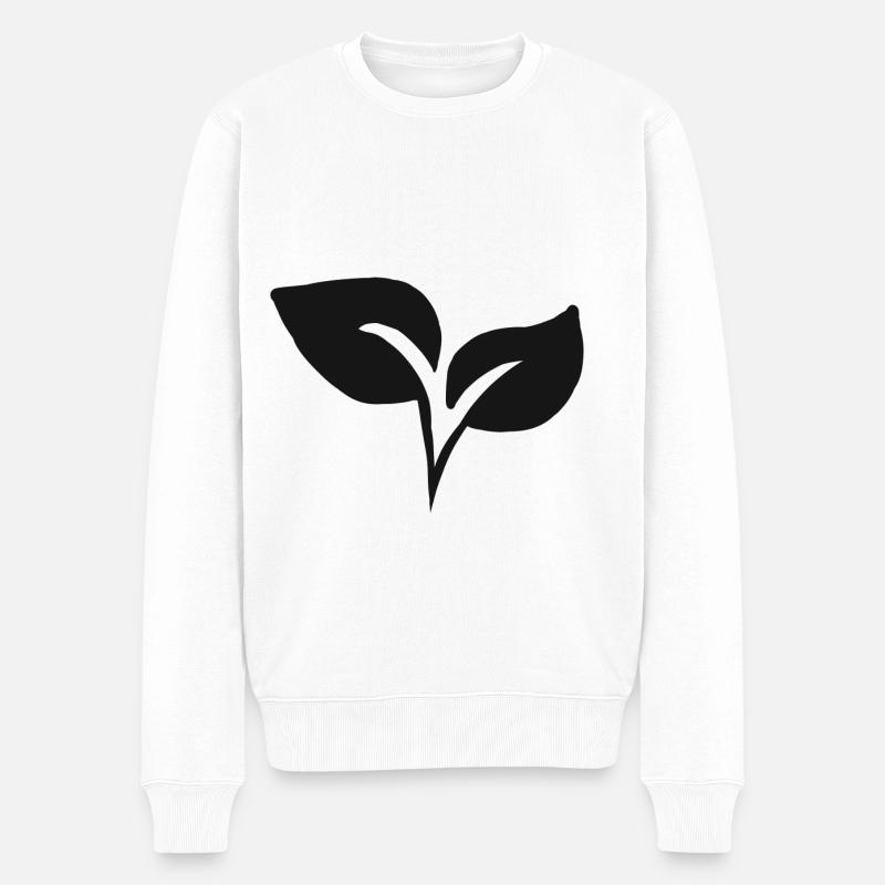 Blätter Natur Geschenk Blatt Gärtner Garten - Männer Premium Bio Pullover - Weiß