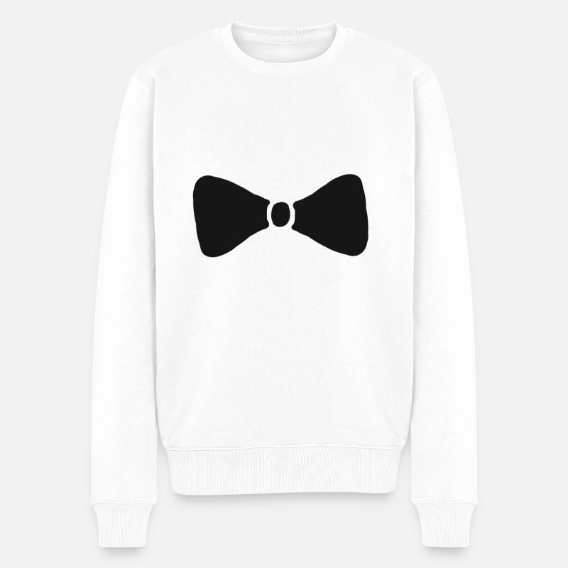 Fliege Anzug Schick Geschenk - Männer Premium Bio Pullover - Weiß