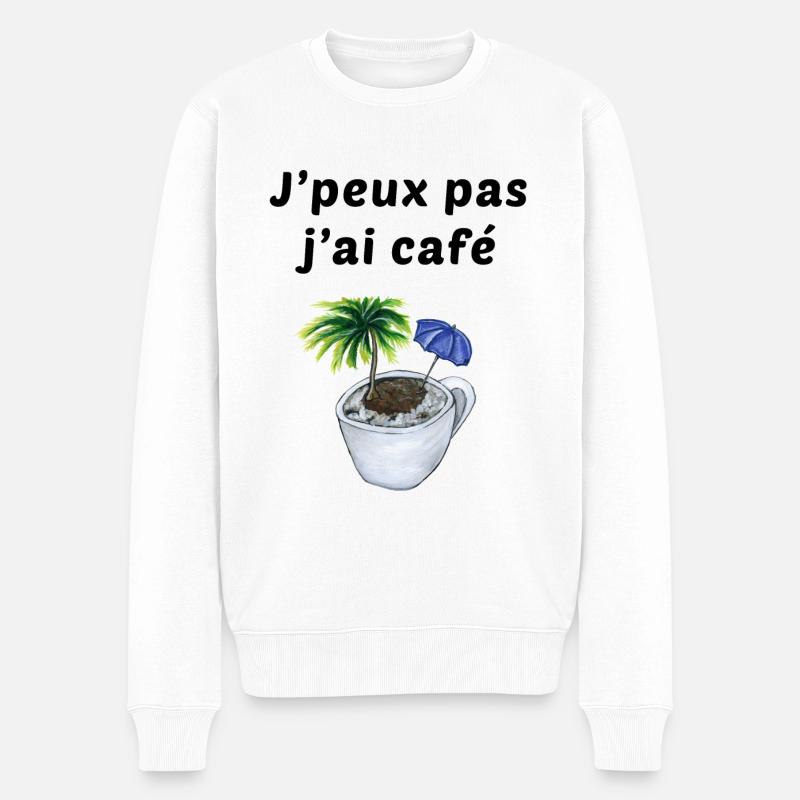 j'peux pas j'ai café - Pull Premium bio Homme - blanc