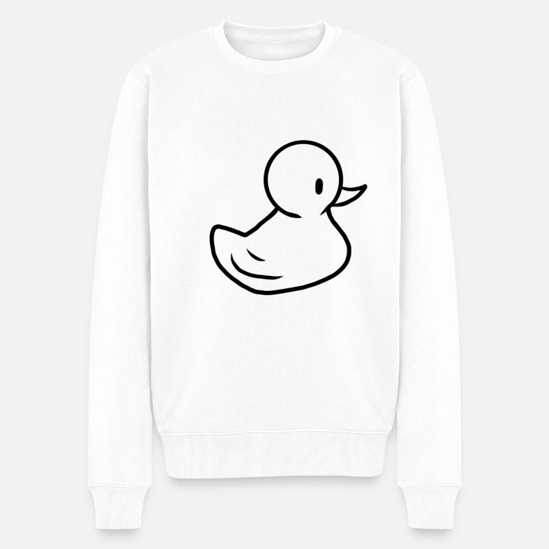 Badeente Ente Quietscheente Entchen Geschenkidee - Männer Premium Bio Pullover - Weiß