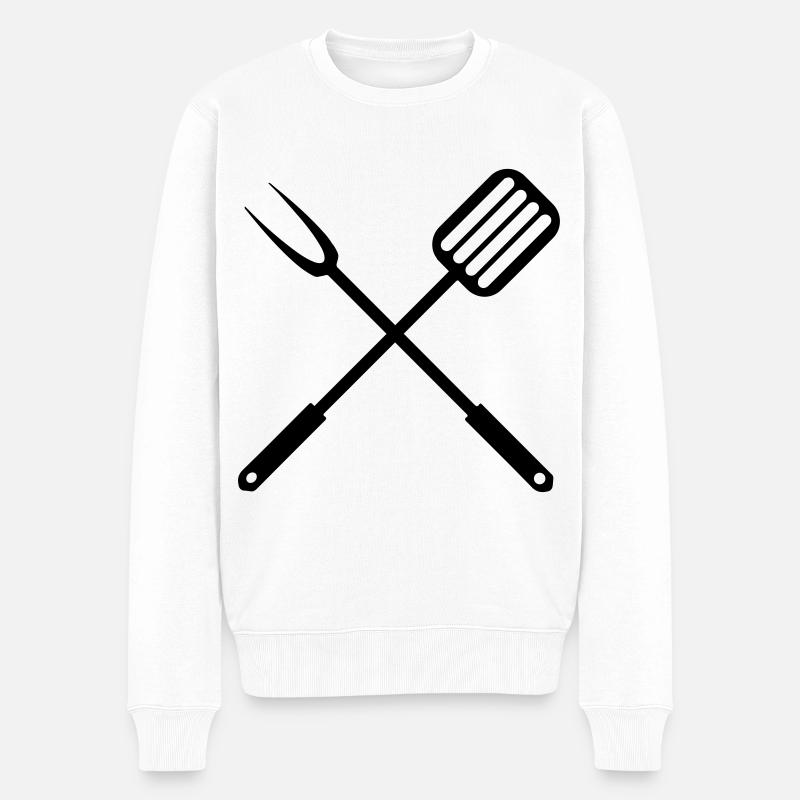 Grillen - Männer Premium Bio Pullover - Weiß
