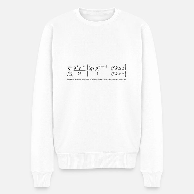 BITCOIN-FORMEL - Männer Premium Bio Pullover - Weiß