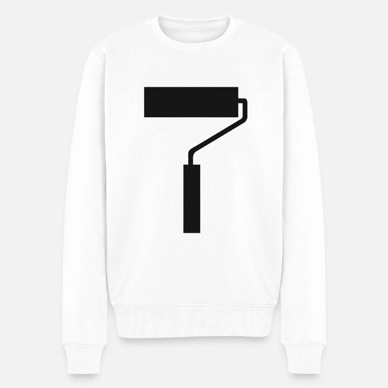 Pinsel Lackieren Pinseln Malen Maler Lackierer - Männer Premium Bio Pullover - Weiß