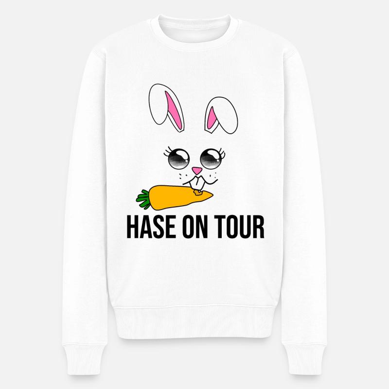 Hase on tour - Männer Premium Bio Pullover - Weiß