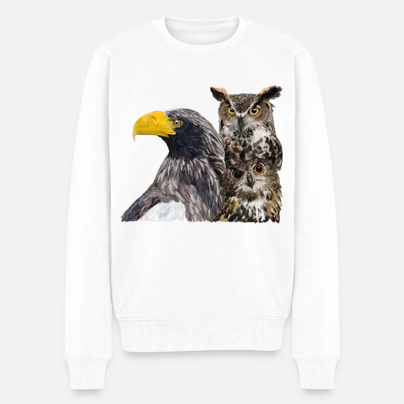 Oiseaux de proie - Pull Premium bio Homme - blanc