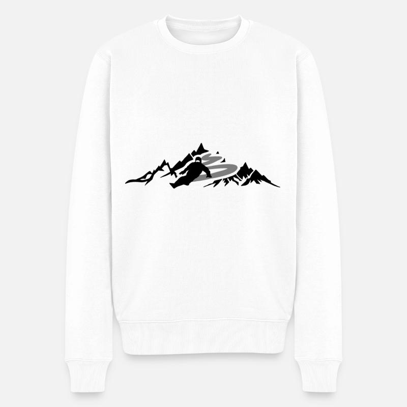 Snowboard Skifahren snowboardfahrer Wintersport - Männer Premium Bio Pullover - Weiß