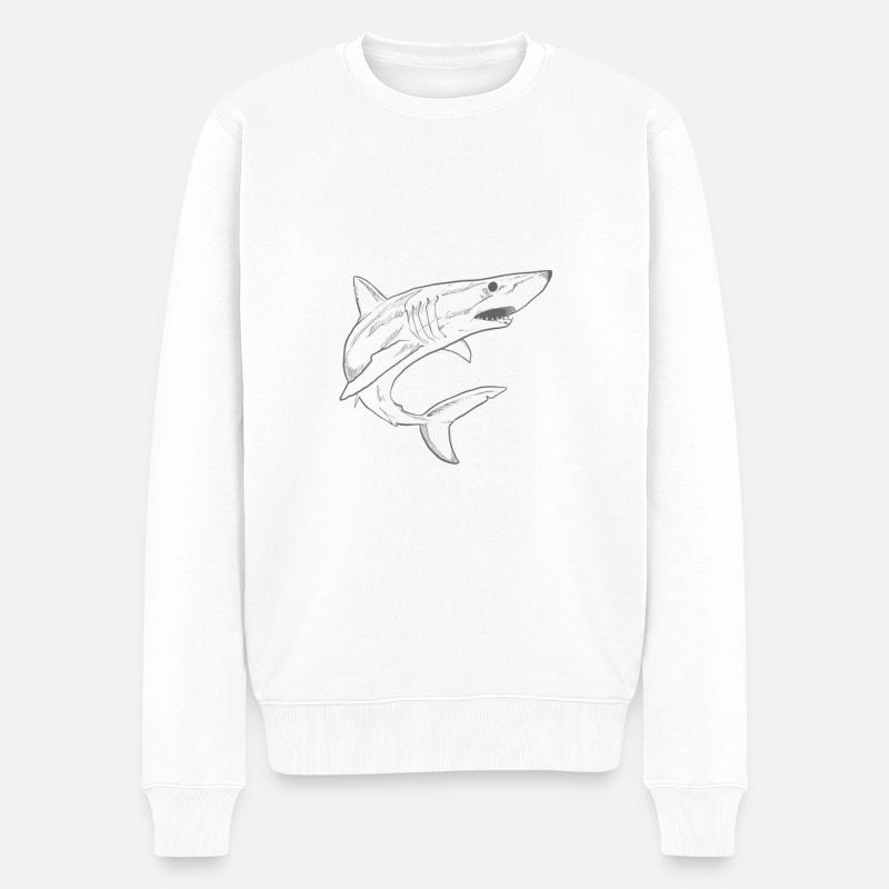 Requin / shark - Pull Premium bio Homme - blanc