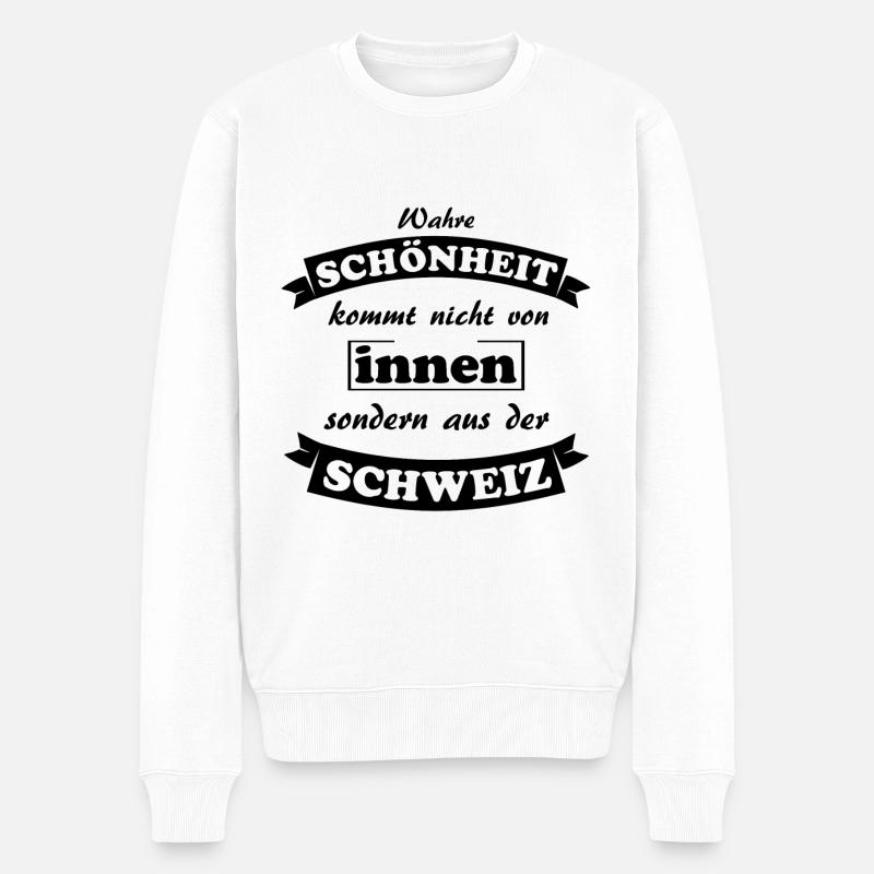 Schweiz - Männer Premium Bio Pullover - Weiß