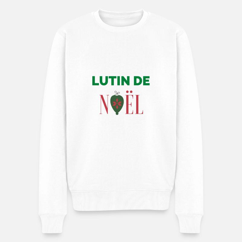 Lutin de noël - Pull Premium bio Homme - blanc