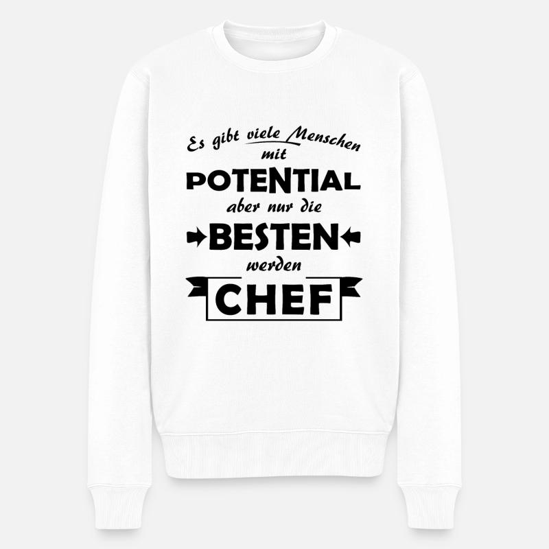 Chef - Männer Premium Bio Pullover - Weiß