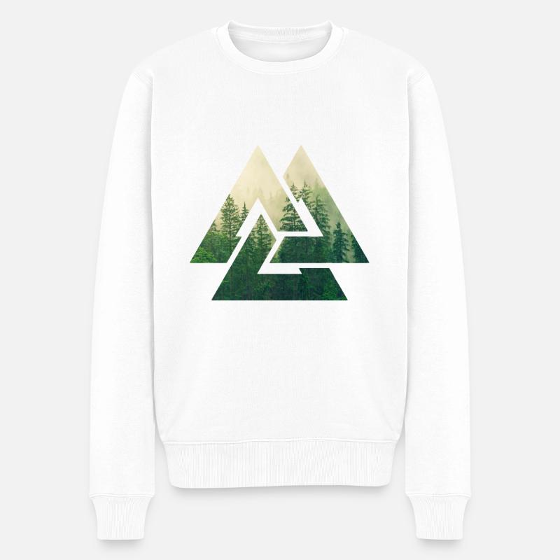 Valknut viking symbole valhalla forêt - Pull Premium bio Homme - blanc