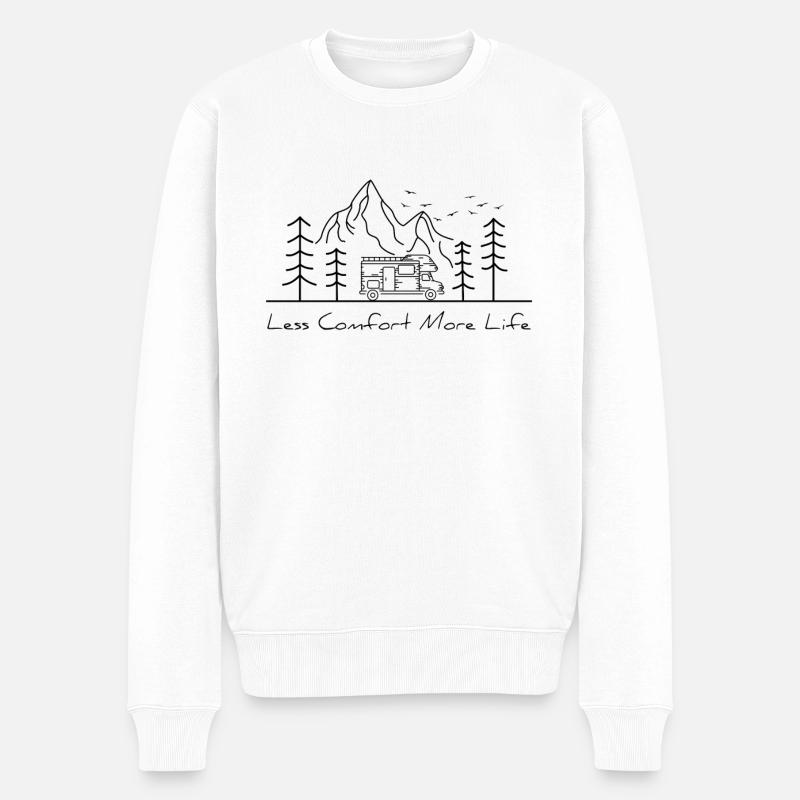 Camper Spruch Campingplatz Wohnmobil Geschenk - Männer Premium Bio Pullover - Weiß