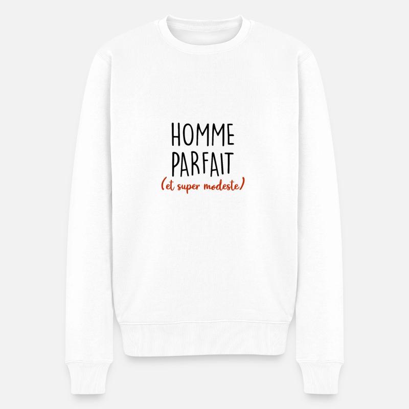 homme parfait et super modeste - Pull Premium bio Homme - blanc