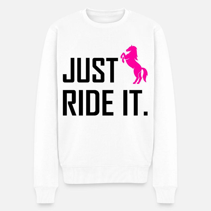 Stall Pferde Reiten Pferd Geschenk - Männer Premium Bio Pullover - Weiß