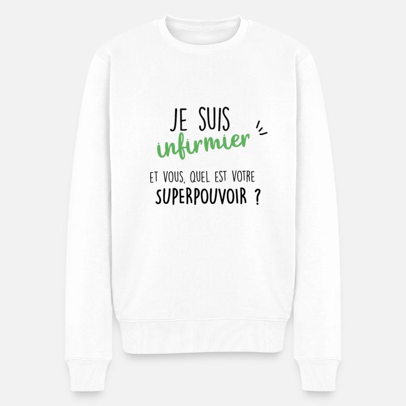 je suis infirmier - Pull Premium bio Homme - blanc