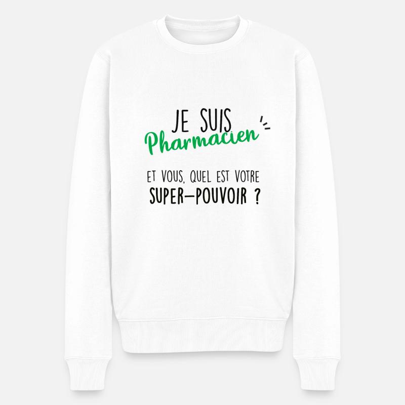 je suis pharmacien - Pull Premium bio Homme - blanc