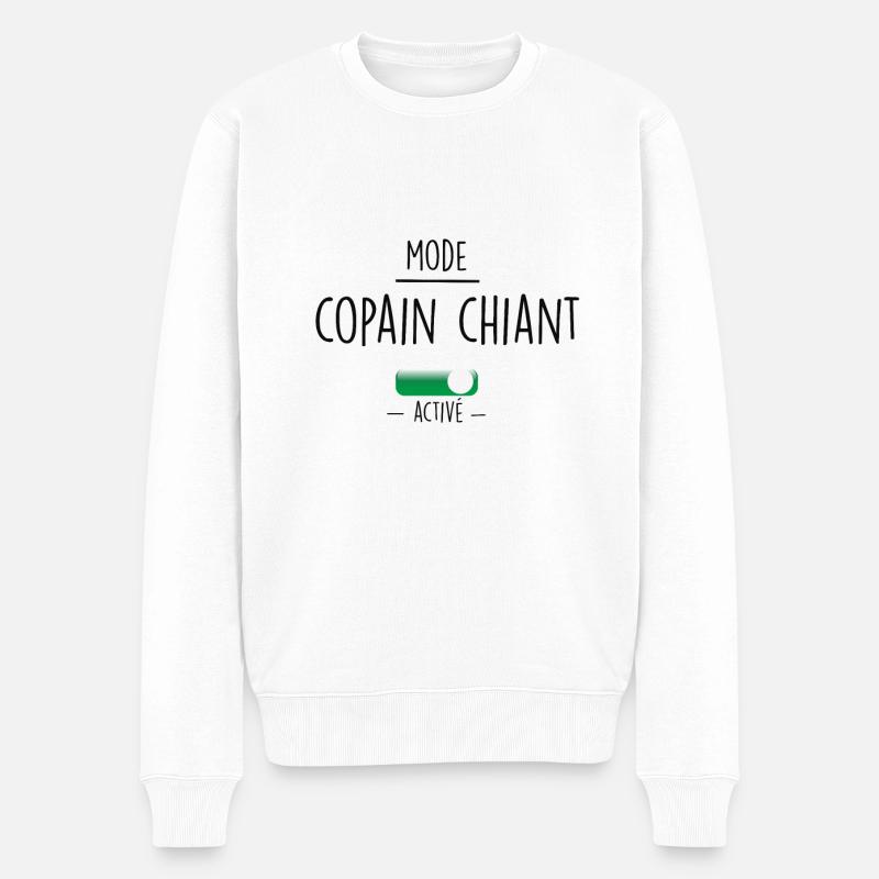 mode copain chiant - Pull Premium bio Homme - blanc
