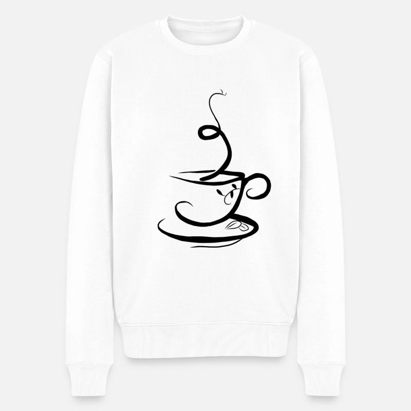 Café café café cadeau café - Pull Premium bio Homme - blanc