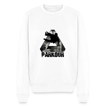 Parkour Dreieck Uncitycity Style - Männer Premium Bio Pullover - Weiß - Vorne - Thijin (182cm)