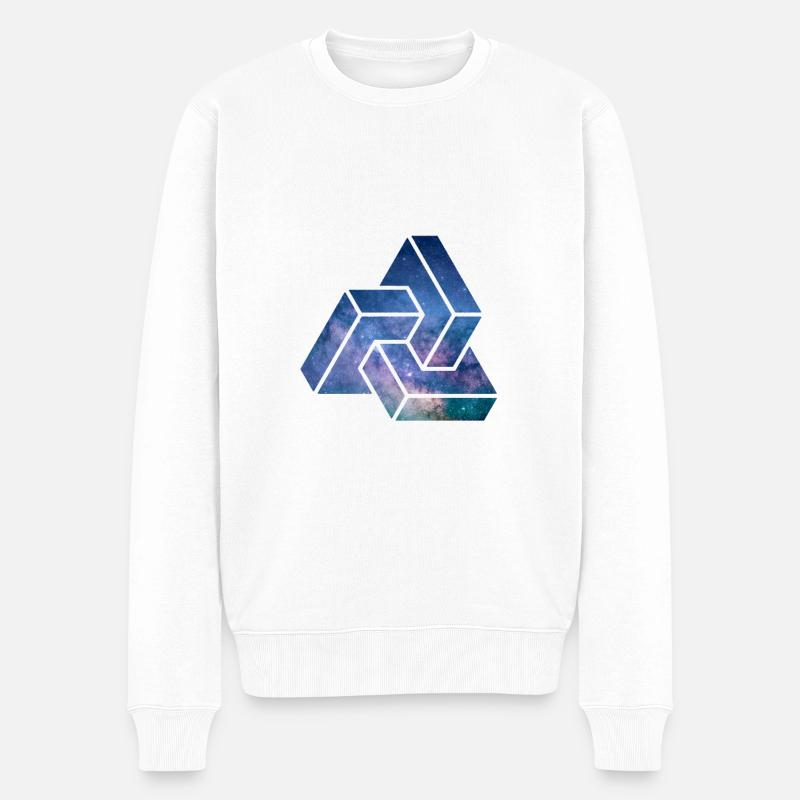Geometrischer Raum - Männer Premium Bio Pullover - Weiß