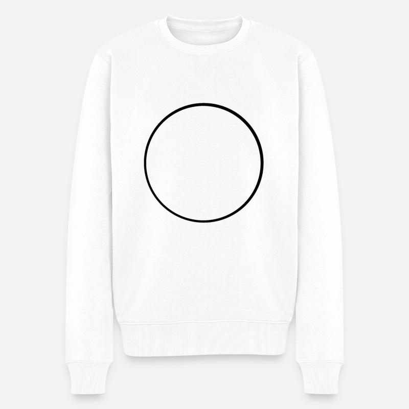 Schwarzer Kreis Rahmen - Männer Premium Bio Pullover - Weiß