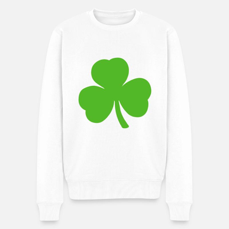 Trèfle à trois feuilles trèfles du jour de l’an - Pull Premium bio Homme - blanc