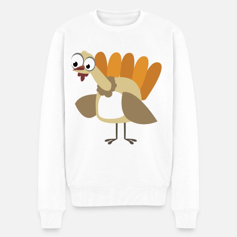 Truthahn Gobbler - Männer Premium Bio Pullover - Weiß
