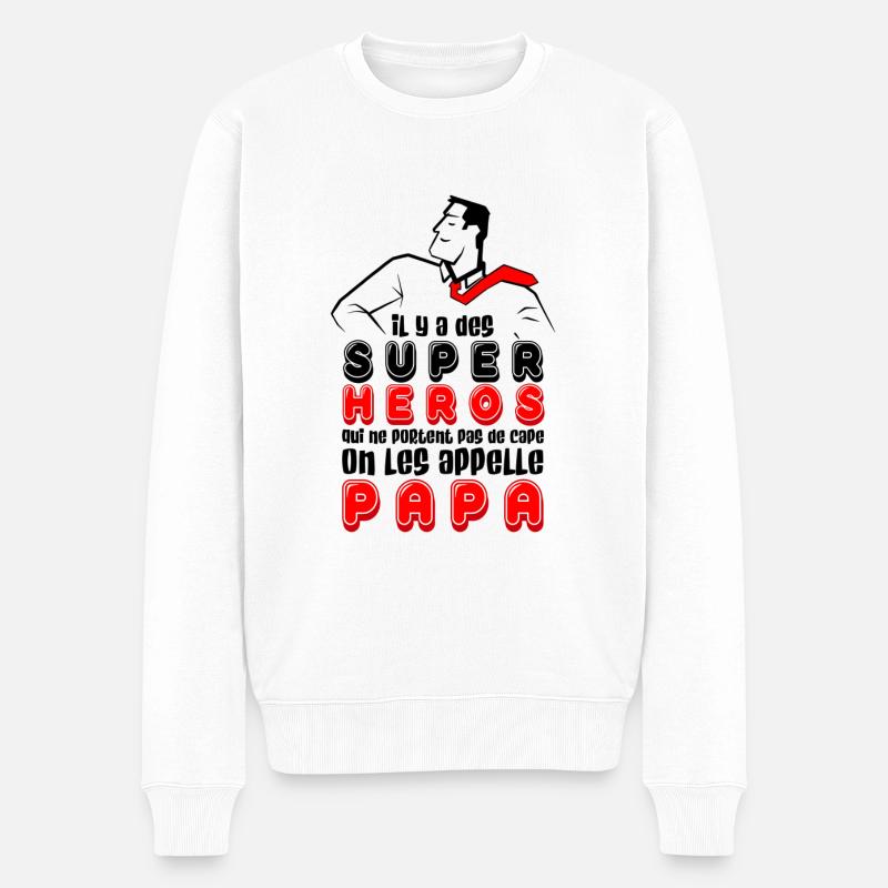 Super Daddy. - Männer Premium Bio Pullover - Weiß