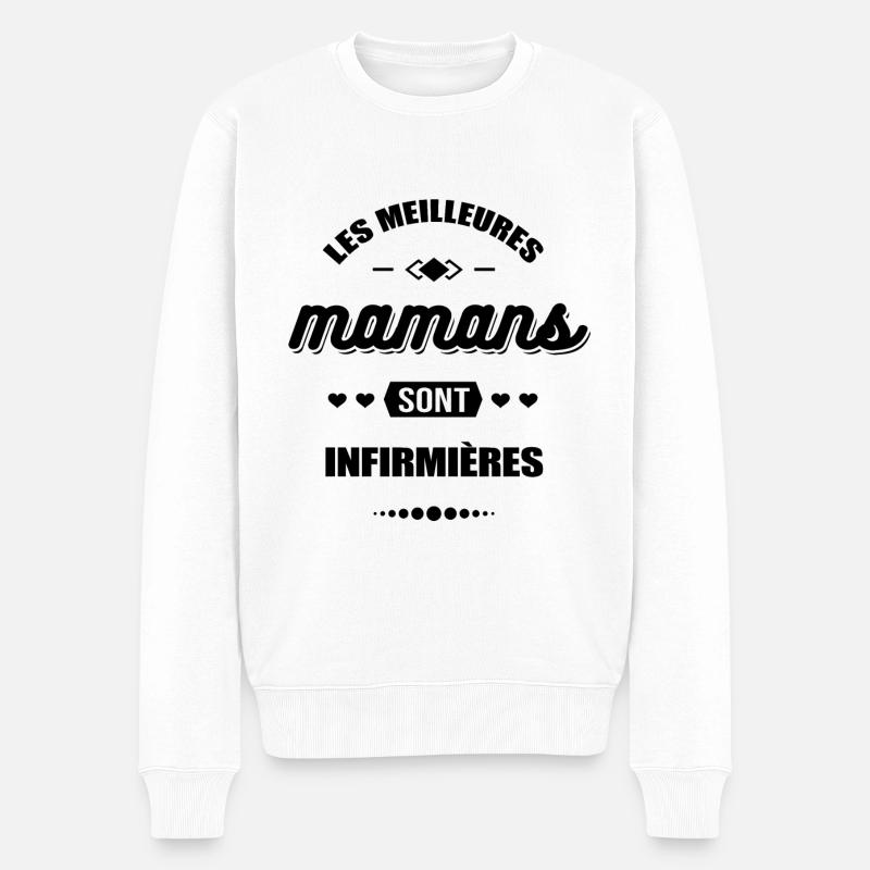 LES MEILLEURES MAMANS SONT INFIRMIÈRES - Pull Premium bio Homme - blanc