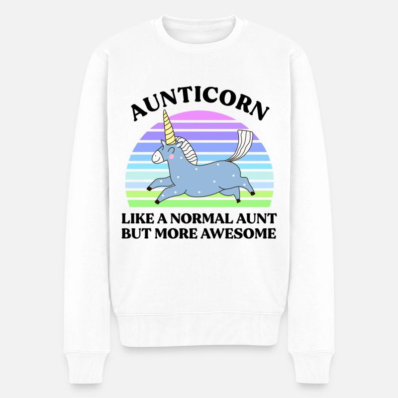 Aunticorn - Männer Premium Bio Pullover - Weiß