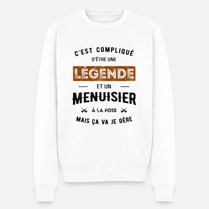 LÉGENDE ET MENUISIER - Pull Premium bio Homme - blanc