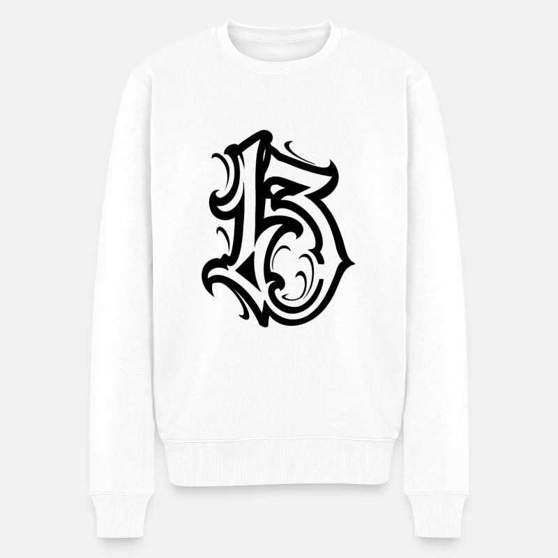 13 - Männer Premium Bio Pullover - Weiß
