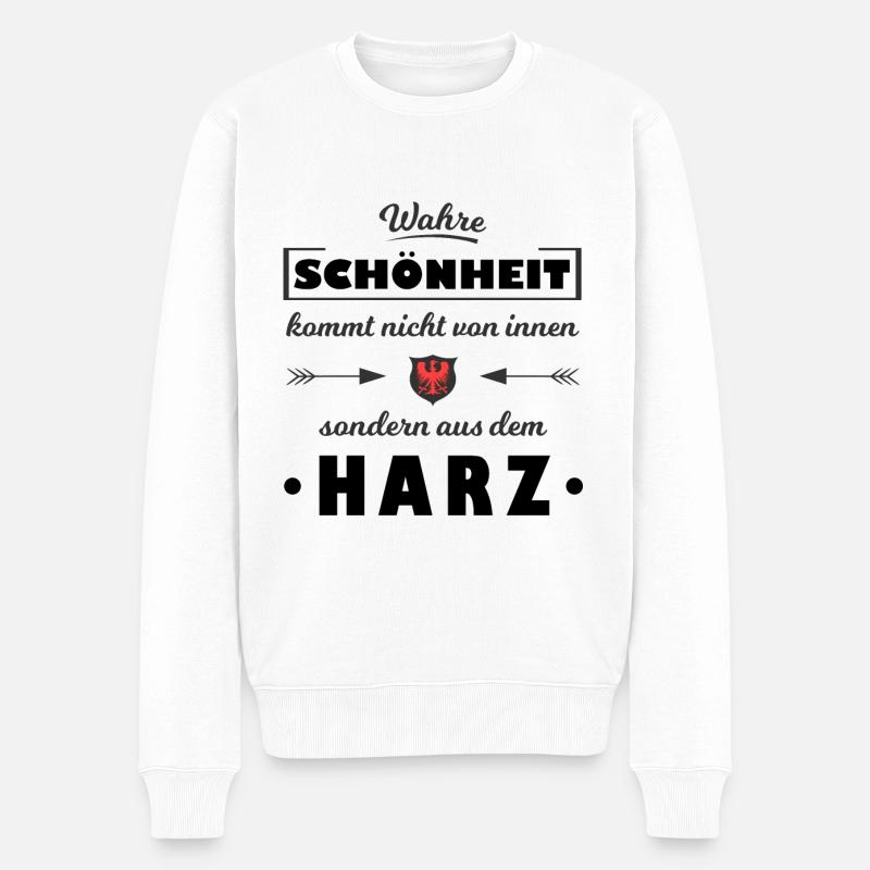 Harz - Männer Premium Bio Pullover - Weiß